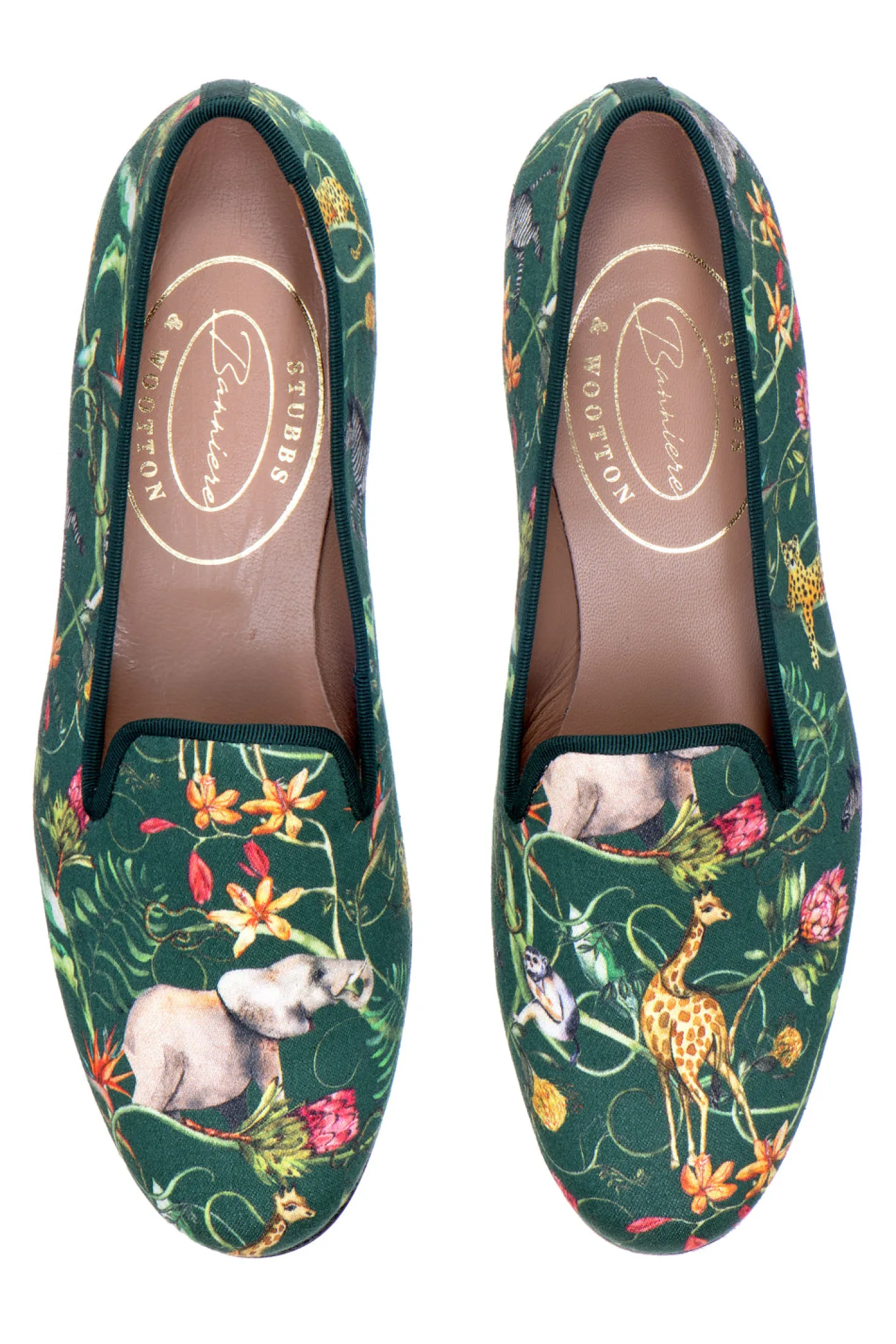 Women Stubbs & Wootton Slipper<Africa Emerald Silk Slipper (Narrow)