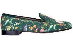 Women Stubbs & Wootton Slipper<Africa Emerald Silk Slipper (Narrow)