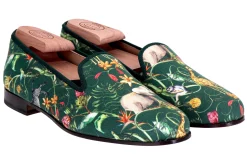 Women Stubbs & Wootton Slipper<Africa Emerald Silk Slipper (Narrow)