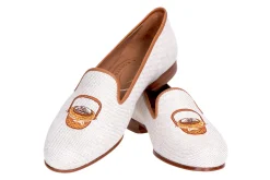 Women Stubbs & Wootton Slipper<Basket Linen Slipper (Women)