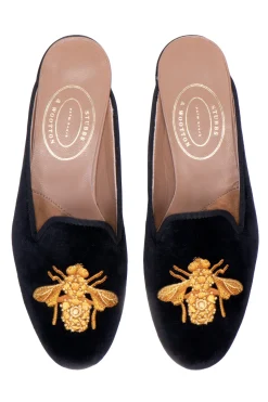 Women Stubbs & Wootton Mule<Bee Noir Velvet Mule (Women)