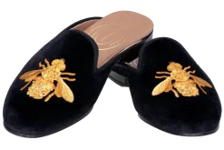 Women Stubbs & Wootton Mule<Bee Noir Velvet Mule (Women)