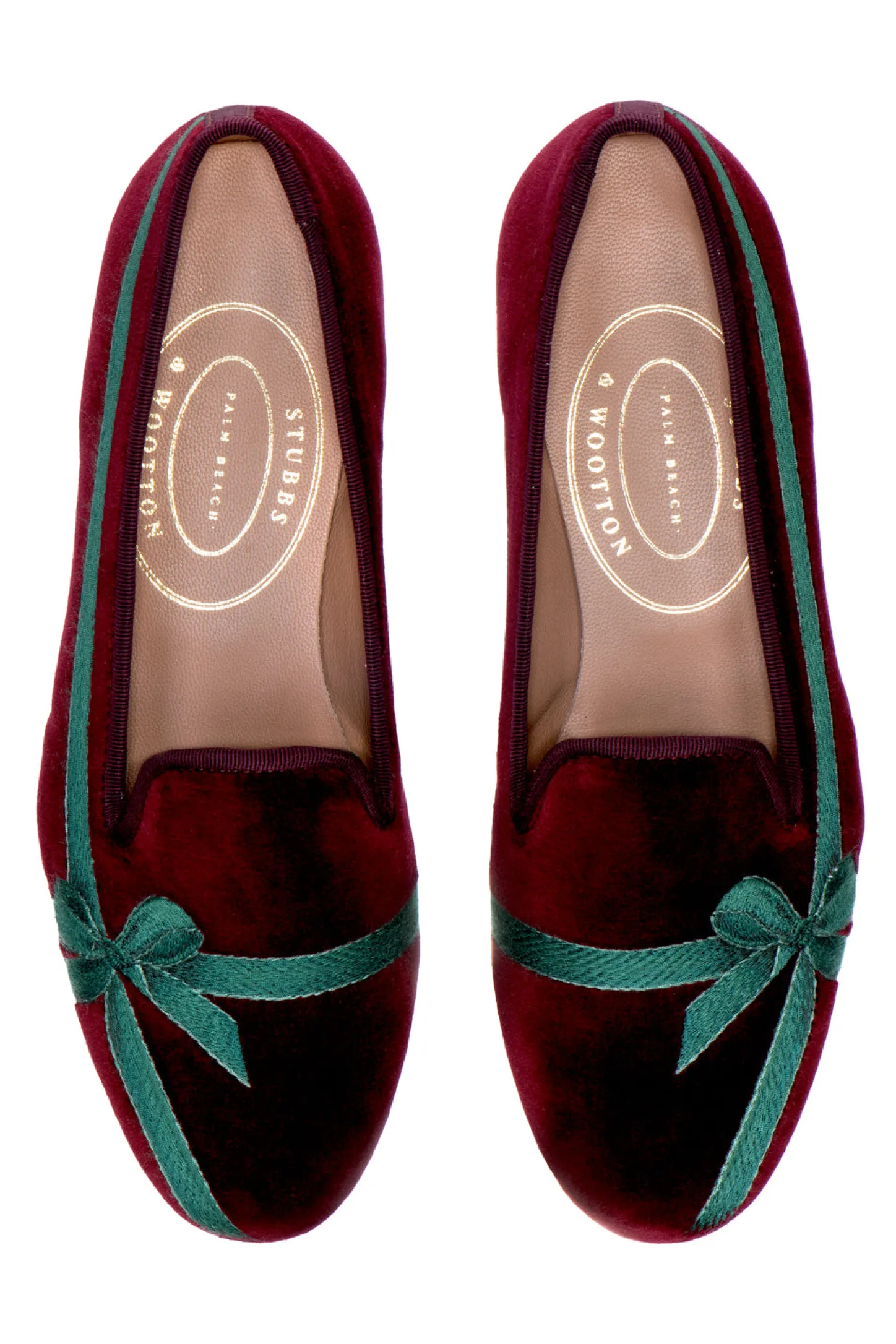 Women Stubbs & Wootton Slipper<Bow Burgundy (Women)