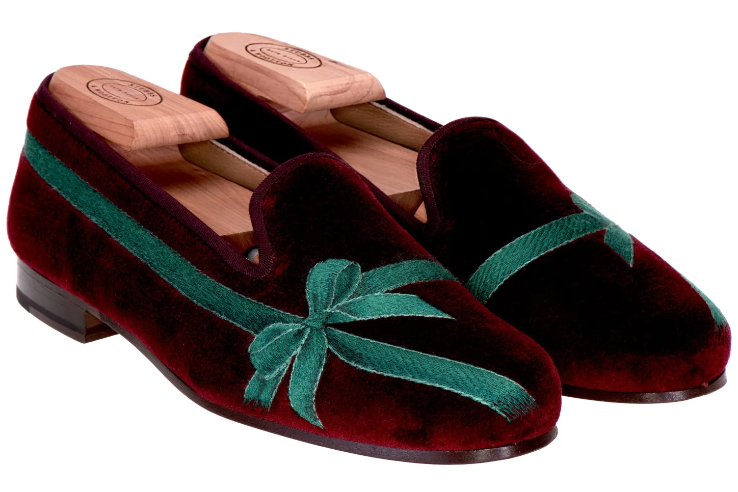 Women Stubbs & Wootton Slipper<Bow Burgundy (Women)