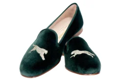 Stubbs & Wootton Slipper<Cheetah Evergreen Velvet Slipper (Men)