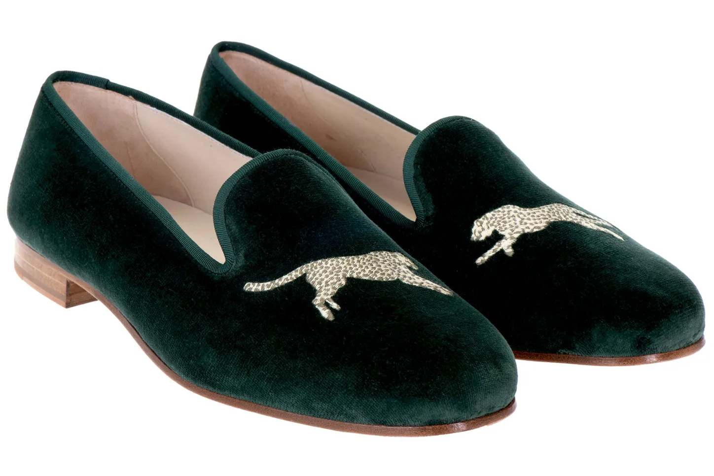 Women Stubbs & Wootton Slipper<Cheetah Evergreen Velvet Slipper (Women)