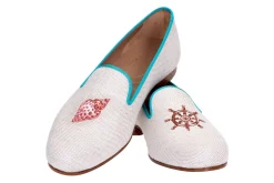 Women Stubbs & Wootton Slipper<Conch Helm Linen Slipper (Women)
