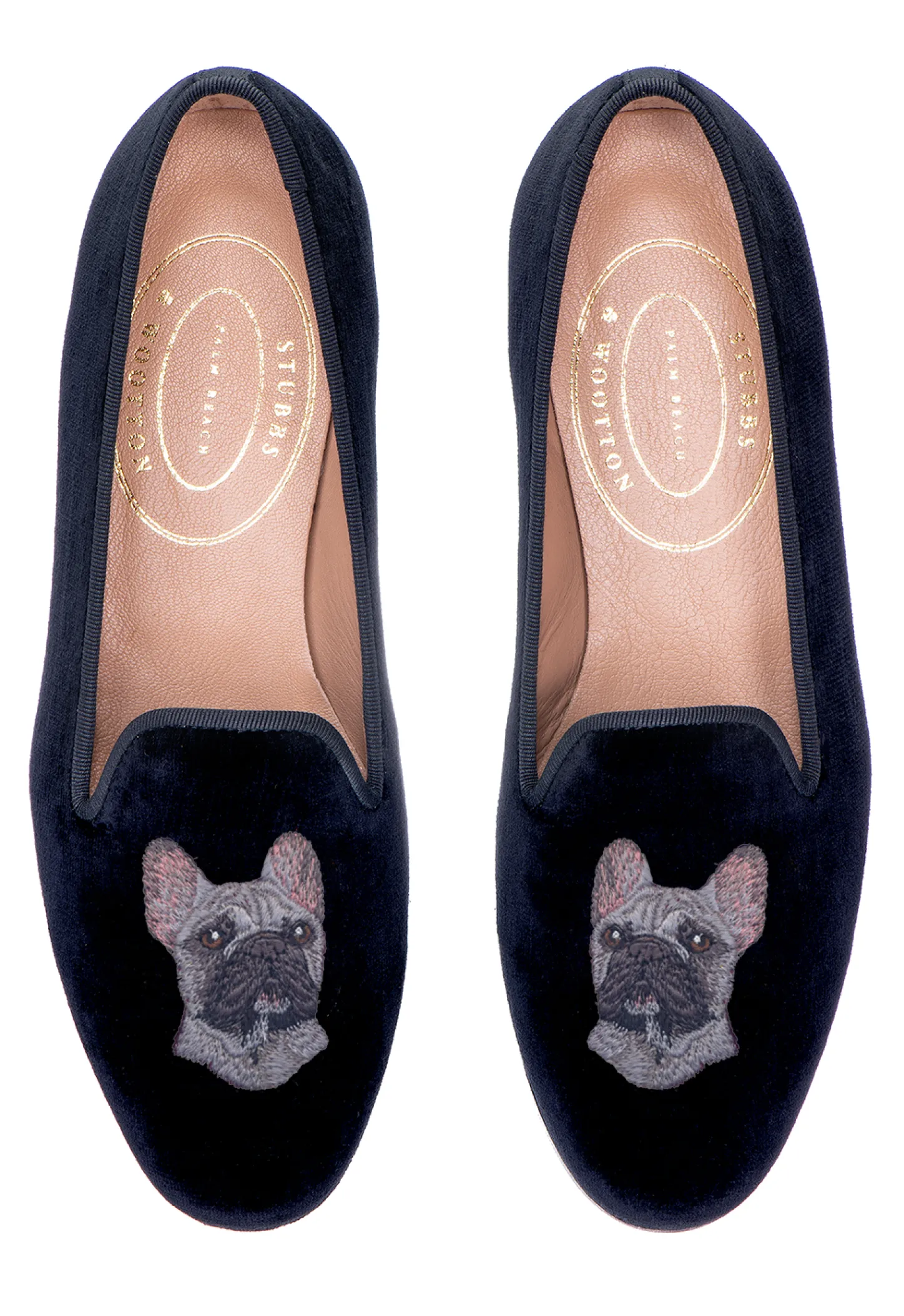 Women Stubbs & Wootton Slipper<French Bulldog Grey (Women)