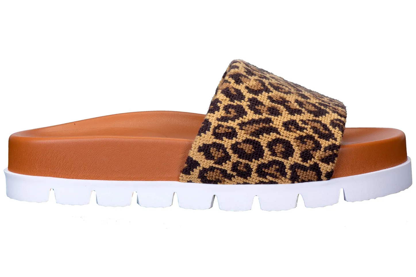 Women Stubbs & Wootton Slide<Jane Leopard Needlepoint Slip (Women)