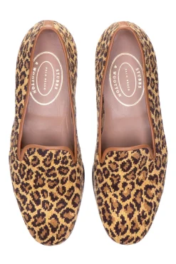 Women Stubbs & Wootton Slipper<Jane Leopard Needlepoint Slipper (Women)