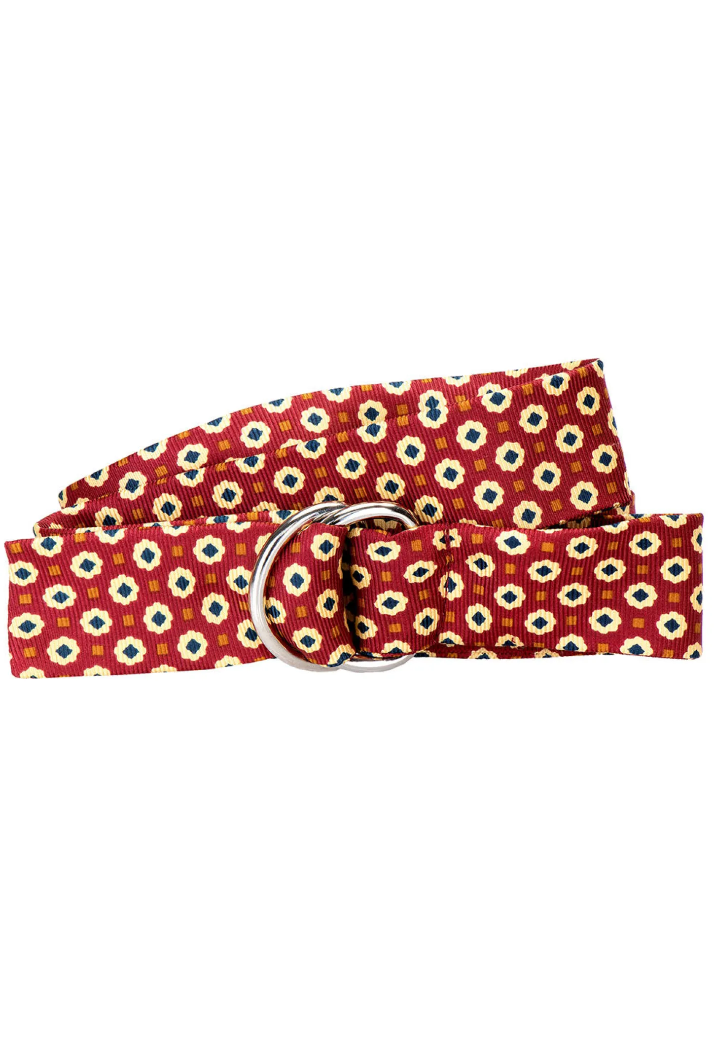 Stubbs & Wootton Belts<Medallion Cranberry Silk Belt