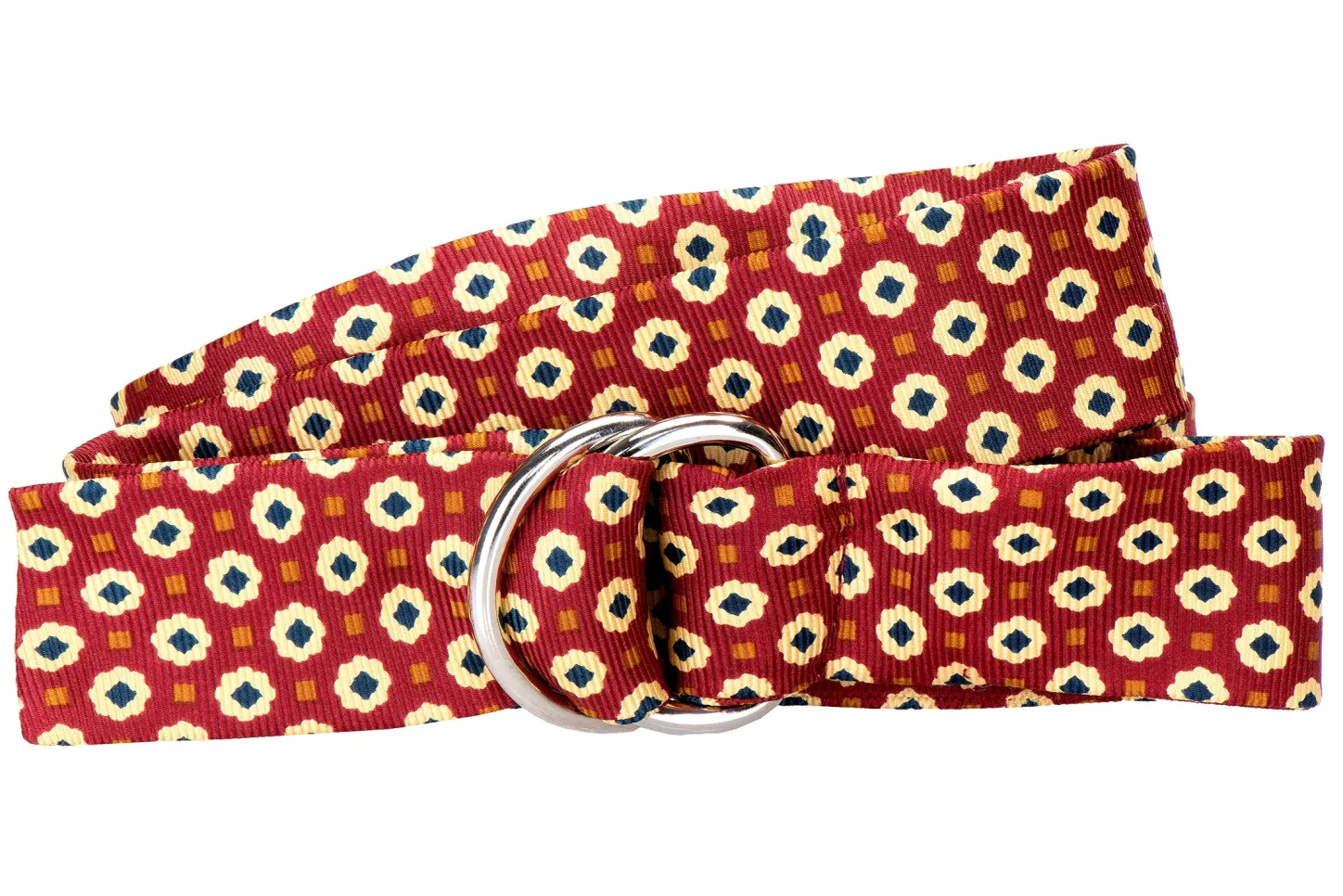 Stubbs & Wootton Belts<Medallion Cranberry Silk Belt