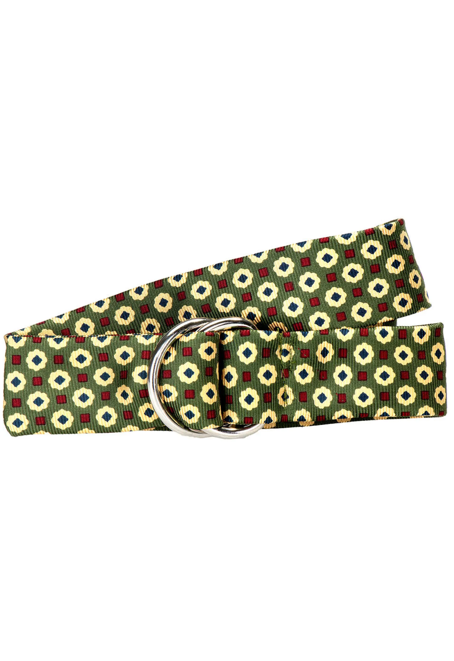 Stubbs & Wootton Belts<Medallion Sage Silk Belt