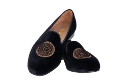 Stubbs & Wootton Slipper<Metropolis Bronze Velvet Slipper (Men)