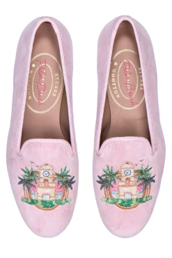 Women Stubbs & Wootton Slipper<PB Clocktower Champagne Velvet Slipper (Women)