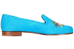 Women Stubbs & Wootton Slipper<PB Clocktower Turquoise Linen (Women)