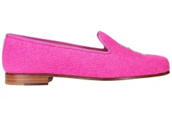 Women Stubbs & Wootton Slipper<PB Fuchsia Linen Slipper (Women)