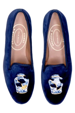 Women Stubbs & Wootton Slipper<Shattered Ming Indigo (Women)