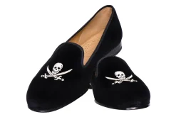 Stubbs & Wootton Slipper<Skull Velvet Slipper (Wide)