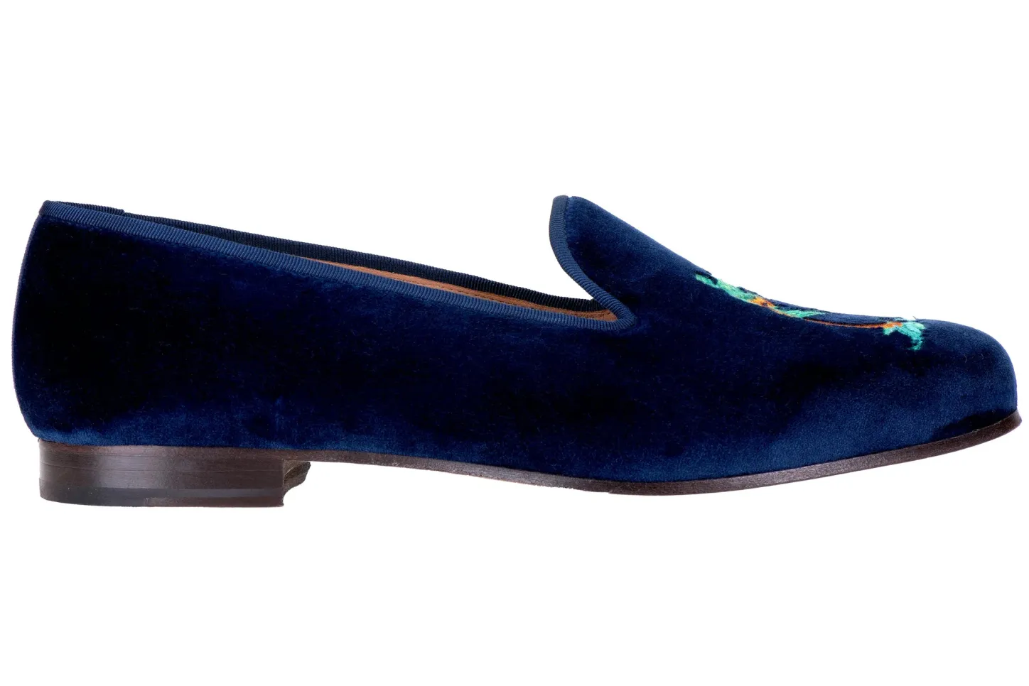 Stubbs & Wootton Slipper<Storm Naval Velvet Slipper (Wide)