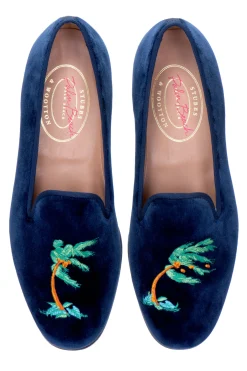 Stubbs & Wootton Slipper<Storm Navy Velvet Slipper (Men)
