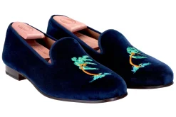 Stubbs & Wootton Slipper<Storm Navy Velvet Slipper (Men)