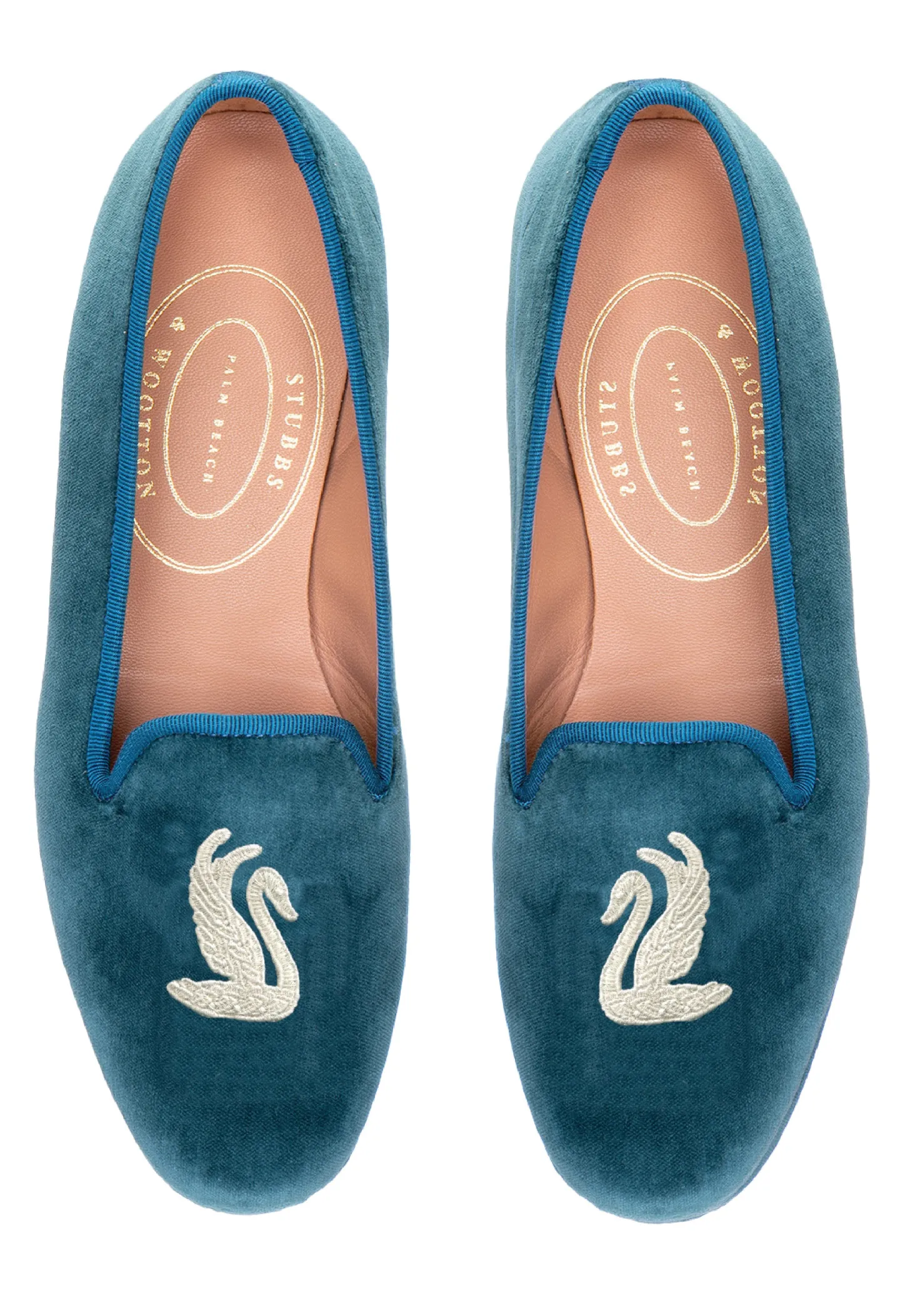 Stubbs & Wootton Slipper<Swans Teal Velvet Slipper (Men)