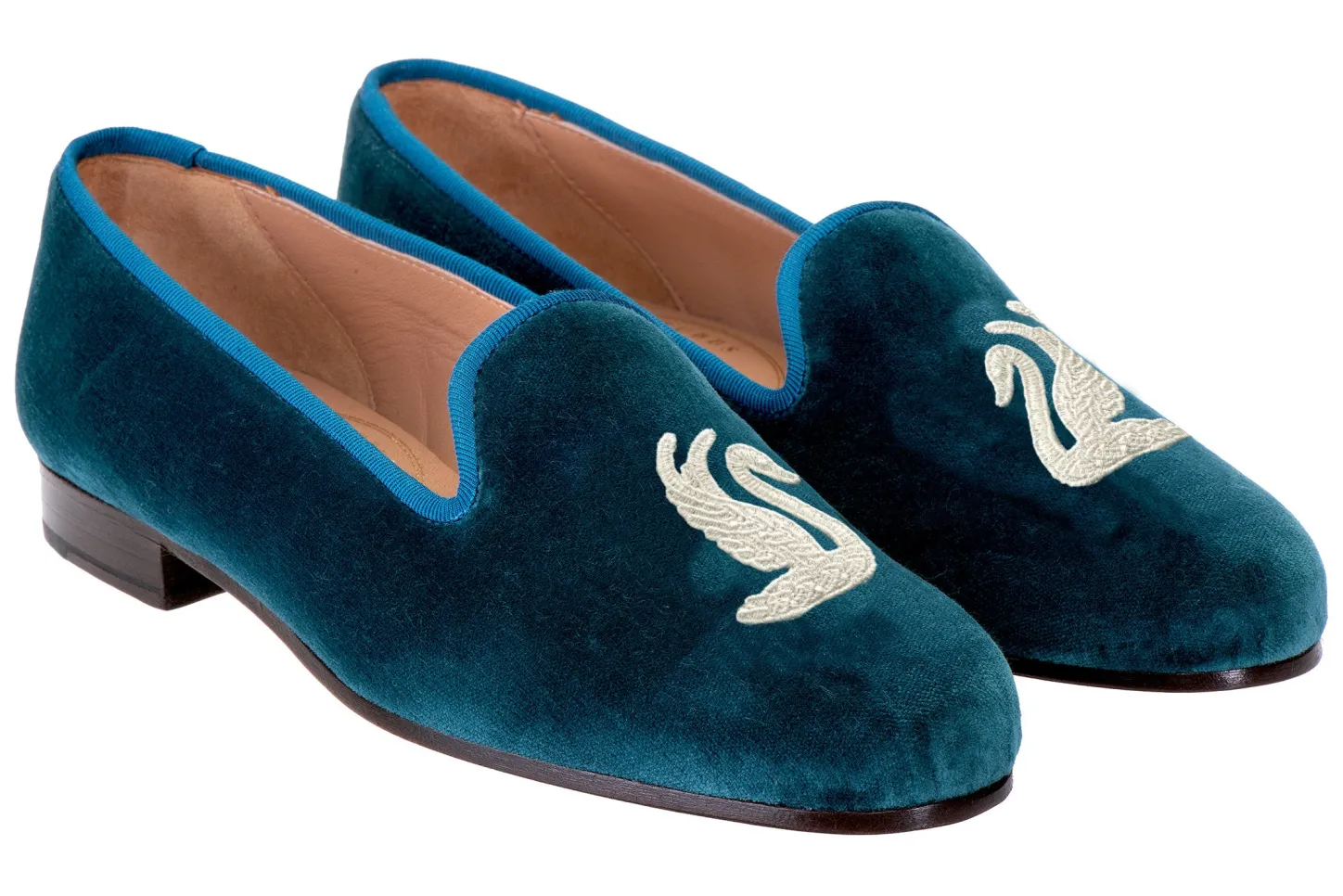 Stubbs & Wootton Slipper<Swans Teal Velvet Slipper (Men)