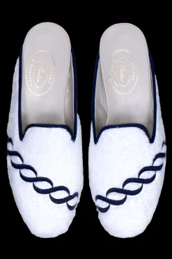 Stubbs & Wootton Mule<Treccia Navy Cloth Mule (Men)