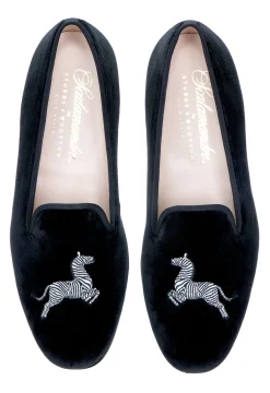 Stubbs & Wootton Slipper<Zebra Velvet Slipper (Men)