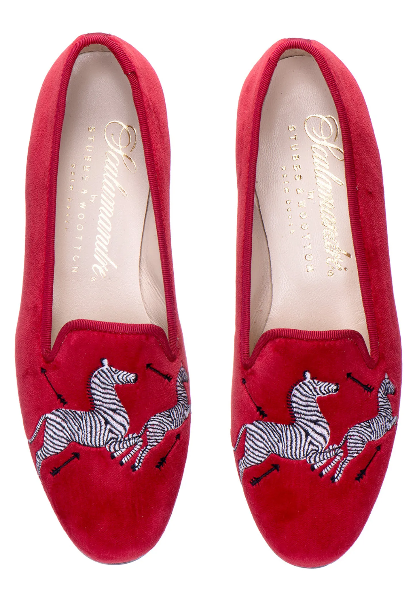 Women Stubbs & Wootton Slipper<Zebras Narrow