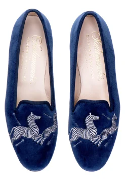 Women Stubbs & Wootton Slipper<Zebras Velvet Slipper (Women)