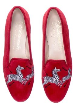 Women Stubbs & Wootton Slipper<Zebras Velvet Slipper (Women)