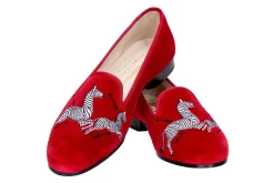 Women Stubbs & Wootton Slipper<Zebras Velvet Slipper (Women)